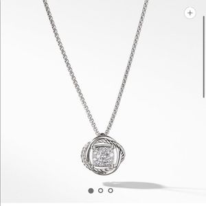 David Yurman Diamond Infinity Necklace Pendant with Box
